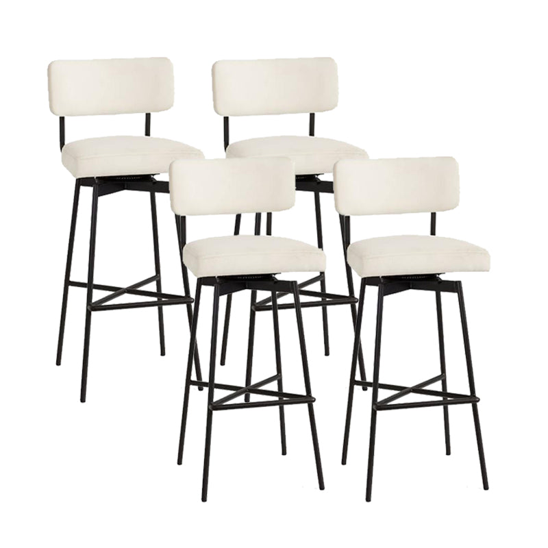 Low Back Dining Stools Upholstered Bar Stools with Metal Base