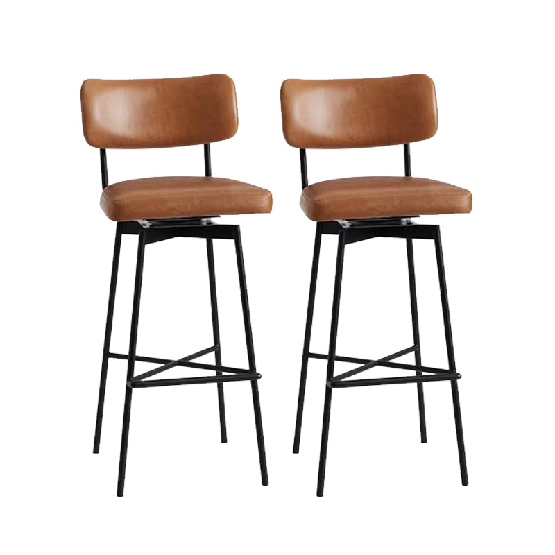 Low Back Dining Stools Upholstered Bar Stools with Metal Base