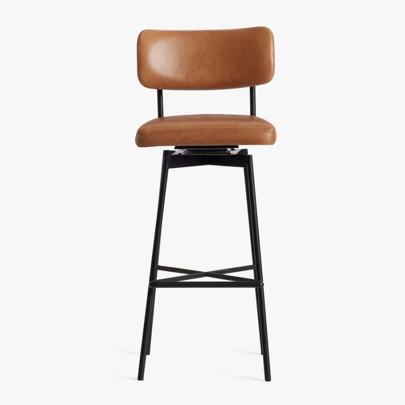 Low Back Dining Stools Upholstered Bar Stools with Metal Base