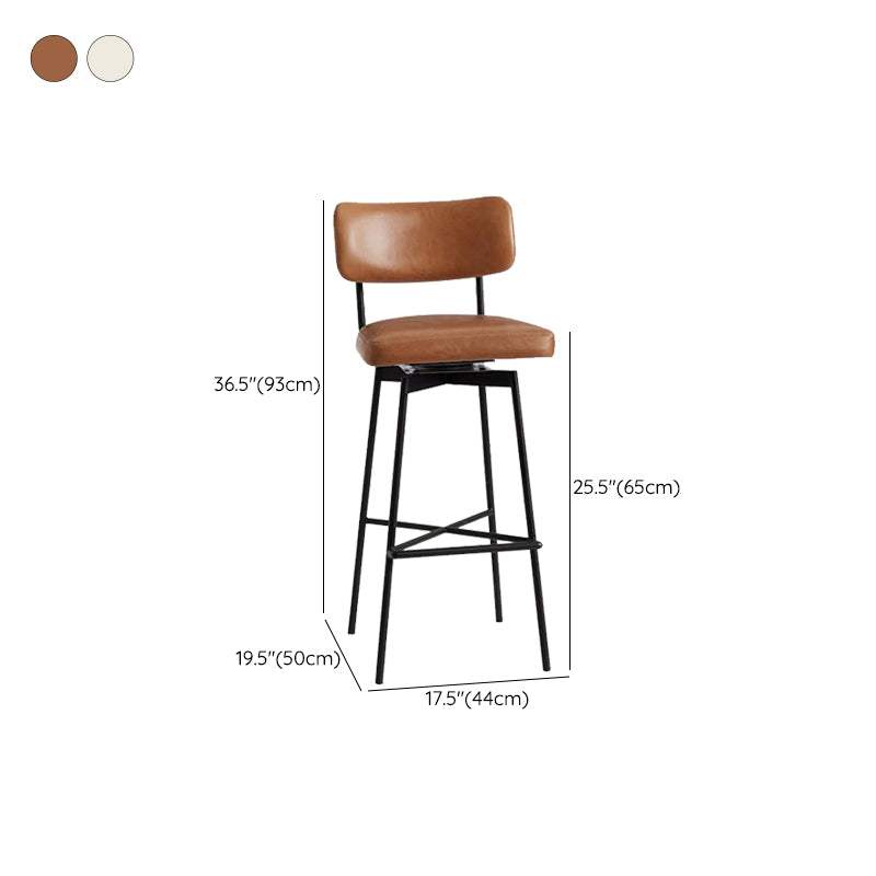 Low Back Dining Stools Upholstered Bar Stools with Metal Base