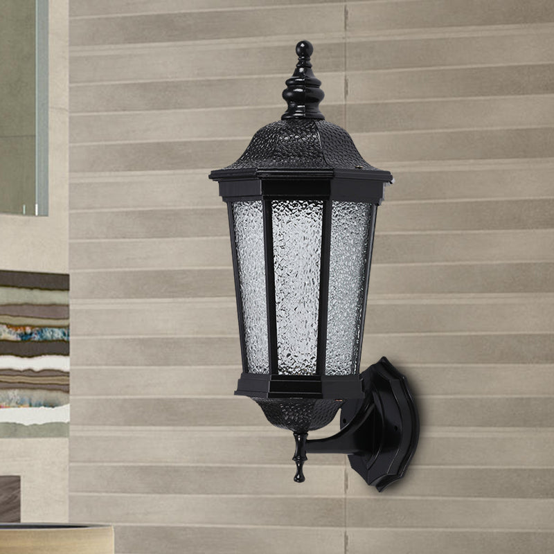 Logge Light sconce a parete geometrica 1 testa a parete in vetro a parete montata in nero per giardino