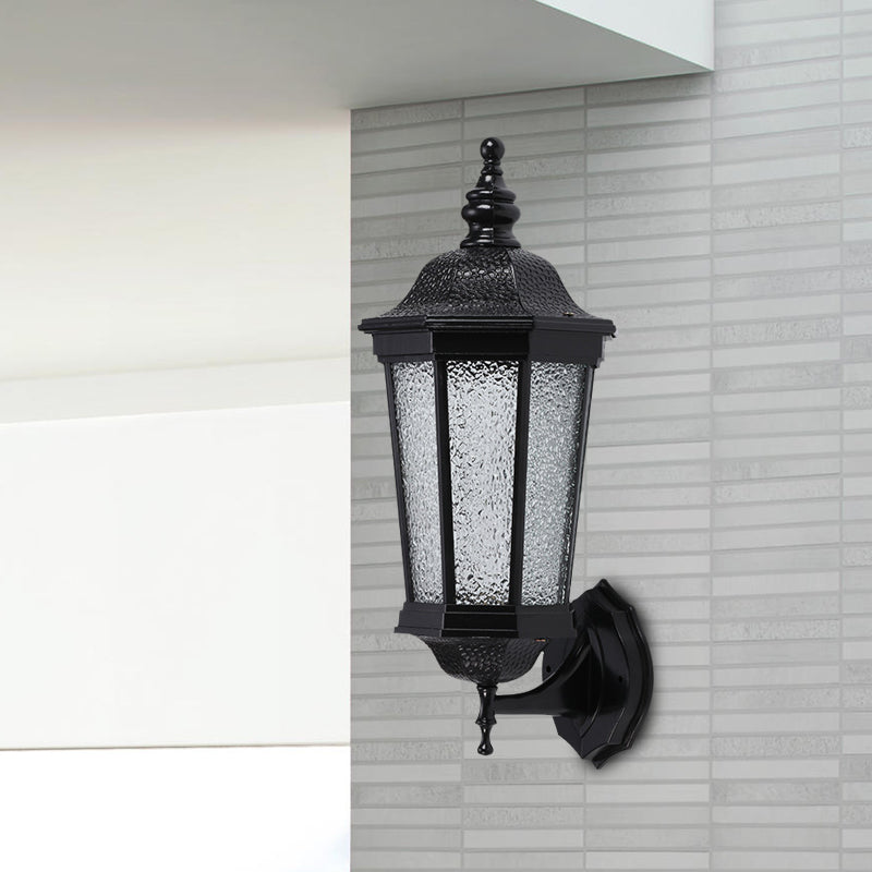 Logge Light sconce a parete geometrica 1 testa a parete in vetro a parete montata in nero per giardino