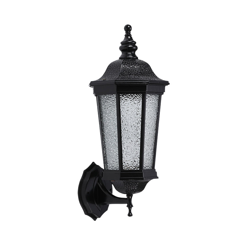 Logge Light sconce a parete geometrica 1 testa a parete in vetro a parete montata in nero per giardino