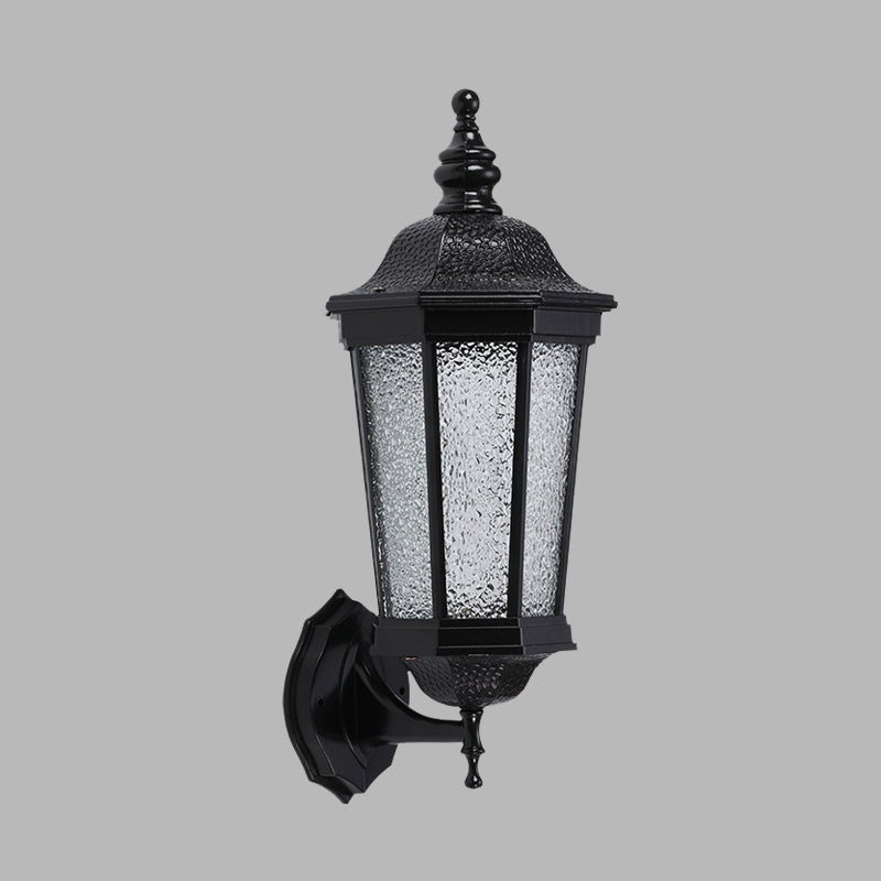 Logge Light sconce a parete geometrica 1 testa a parete in vetro a parete montata in nero per giardino