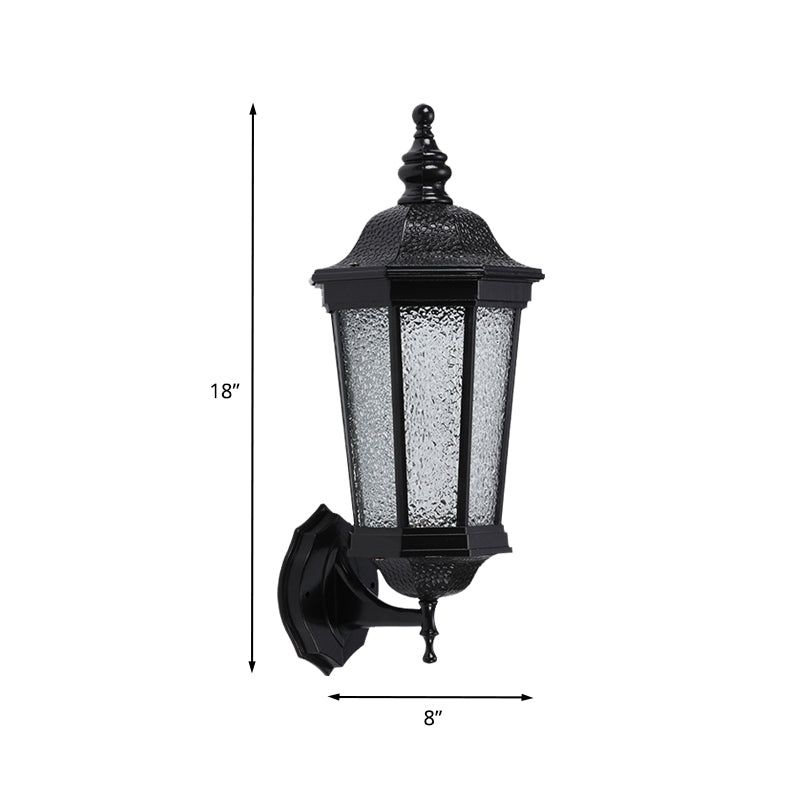 Logge Light sconce a parete geometrica 1 testa a parete in vetro a parete montata in nero per giardino