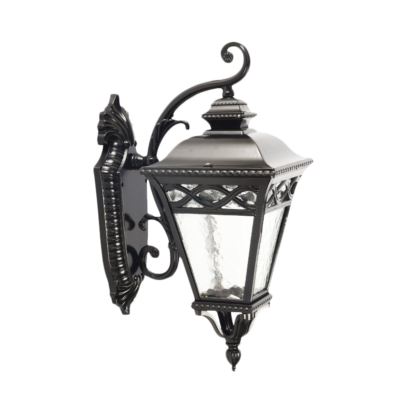 1 Idee di illuminazione a parete conico leggera Logge Finitura nera Lampada con applione da parete in vetro d'acqua trasparente