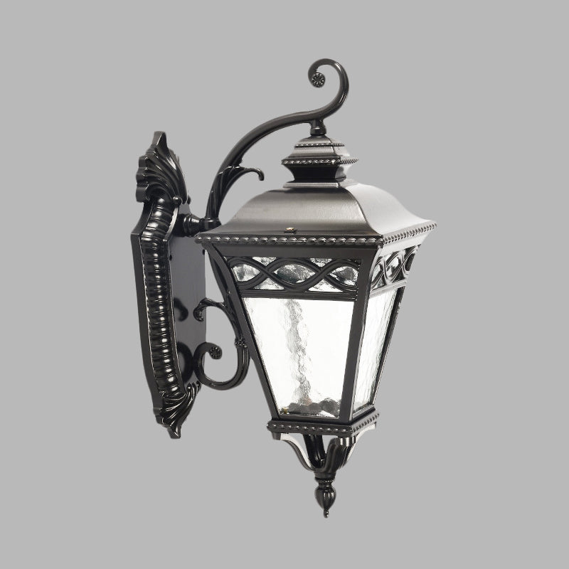 1 Idee di illuminazione a parete conico leggera Logge Finitura nera Lampada con applione da parete in vetro d'acqua trasparente