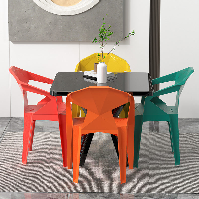 Modern Waterproof Square Courtyard Table Plastic Outdoor Table