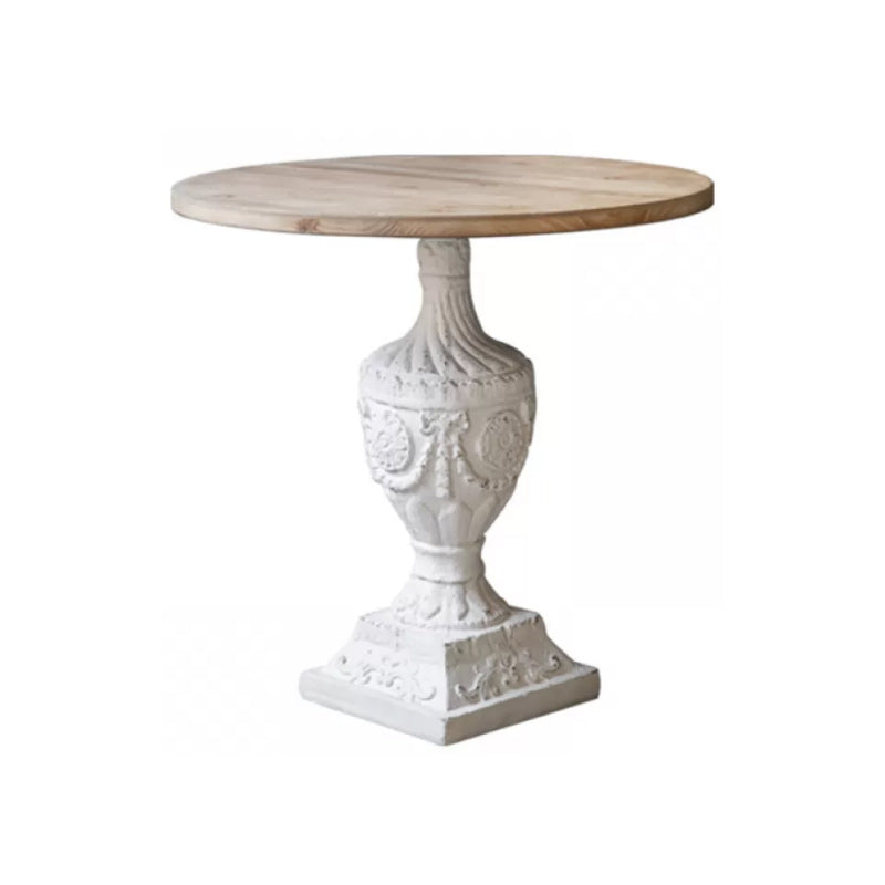 French Country Corner Table Wood Pedestal Round Accent Side Table
