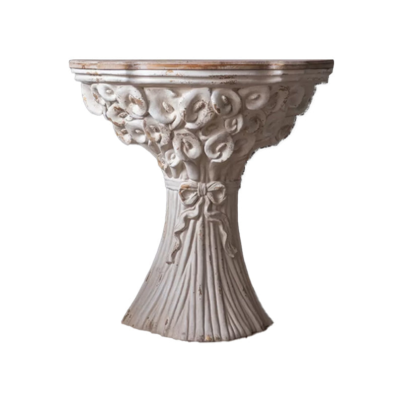 French Country Corner Table Wood Pedestal Round Accent Side Table