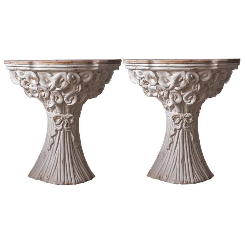 French Country Corner Table Wood Pedestal Round Accent Side Table