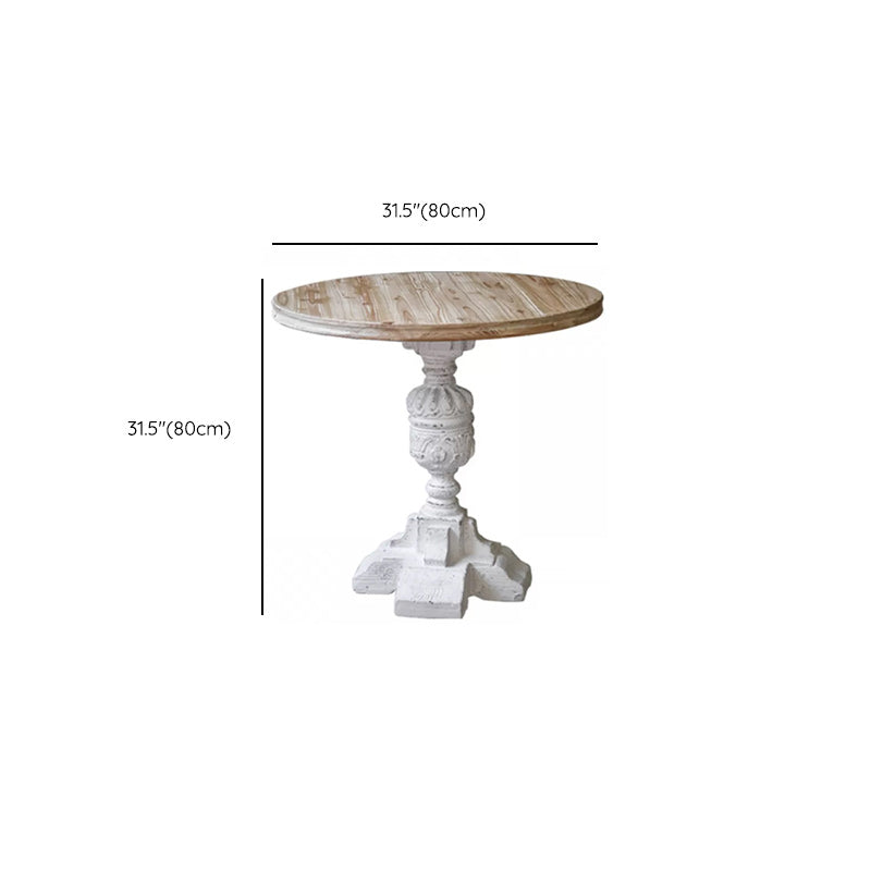 French Country Corner Table Wood Pedestal Round Accent Side Table