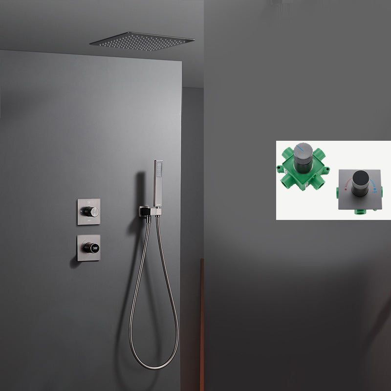 Modern Solid Color Shower Set Adjustable Spray Pattern Shower Head Combo