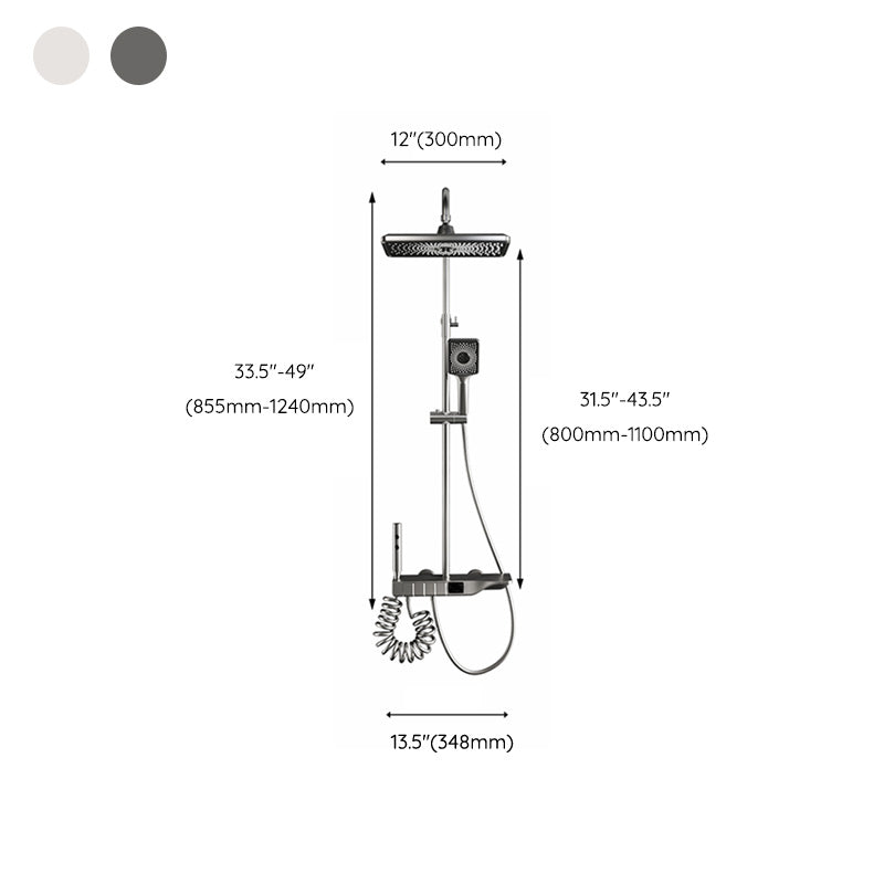 Bathroom Shower System Adjustable Water Flow Wall Mounted Shower Head Combo