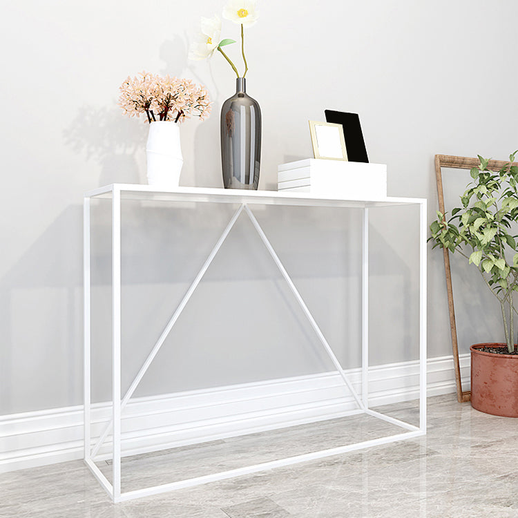 Contemporary Console Table Metal Rectangle Accent Table for Hall