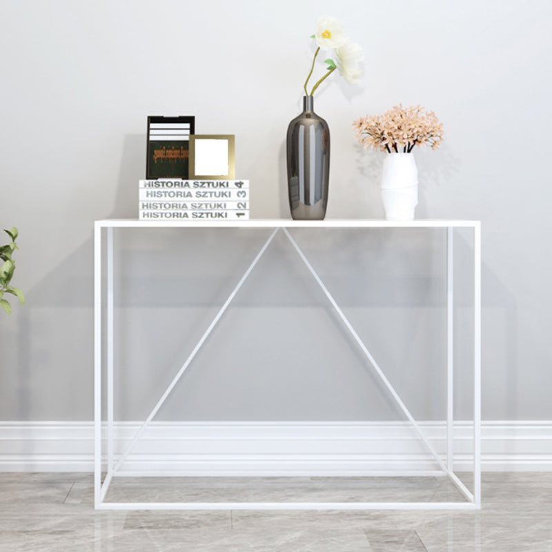 Contemporary Console Table Metal Rectangle Accent Table for Hall