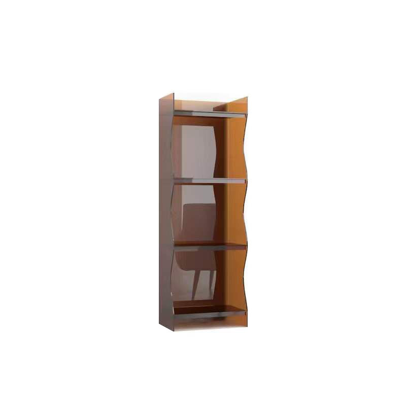 Contemporary Closed Back Bookshelf Acrylic Shelf Bookcase with Shelves