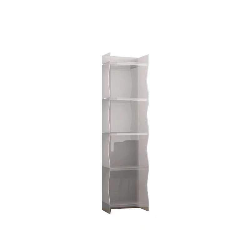 Contemporary Closed Back Bookshelf Acrylic Shelf Bookcase with Shelves