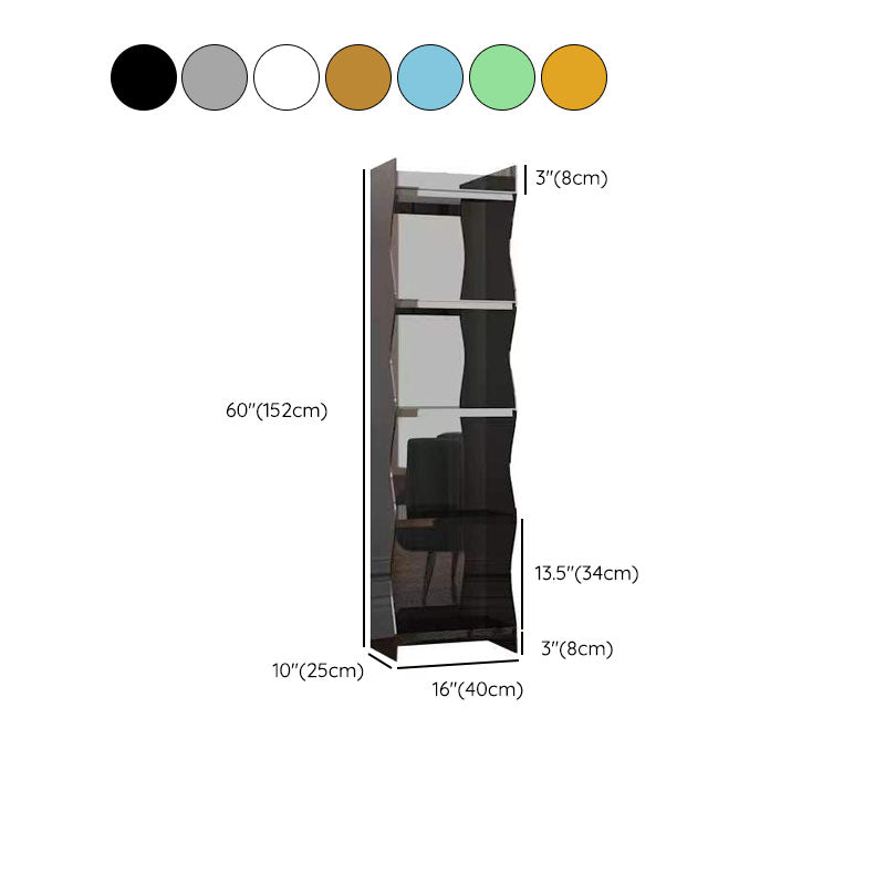 Contemporary Closed Back Bookshelf Acrylic Shelf Bookcase with Shelves