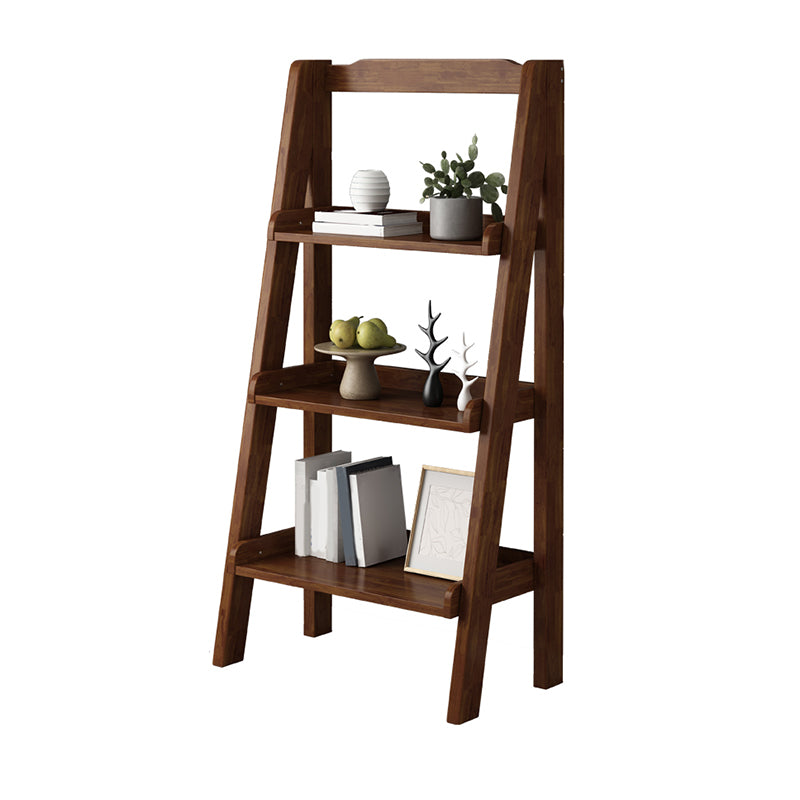 Contemporary Shelves Included Bookshelf Wooden Ladder Bookcase
