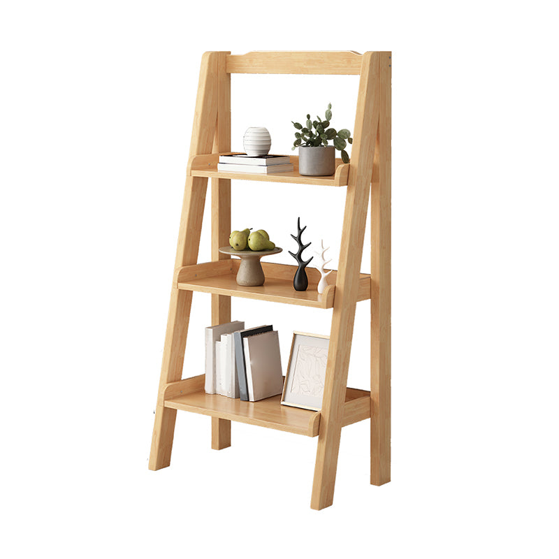 Contemporary Shelves Included Bookshelf Wooden Ladder Bookcase