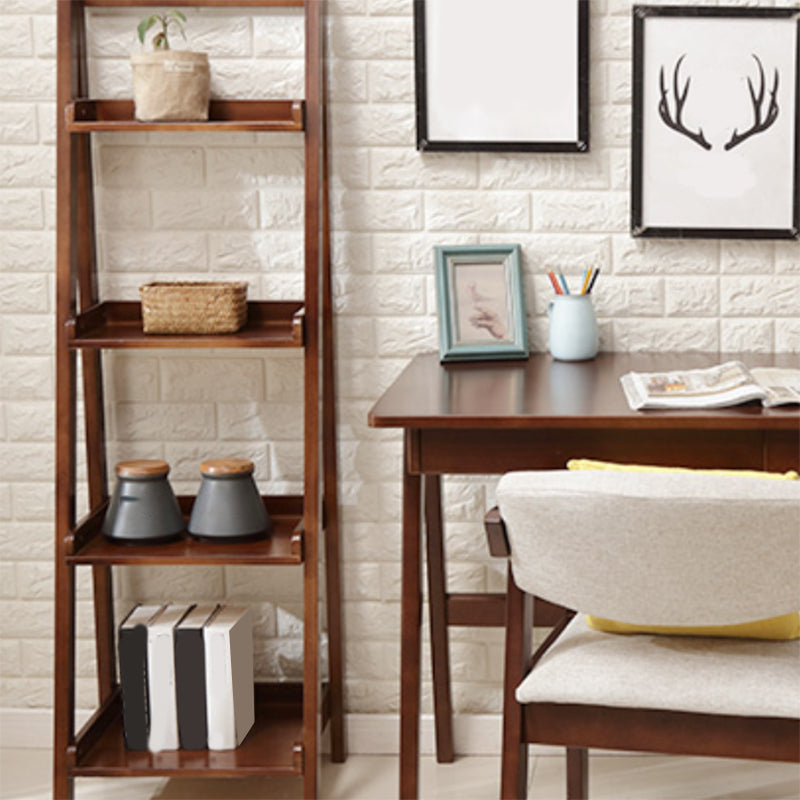 Contemporary Shelves Included Bookshelf Wooden Ladder Bookcase
