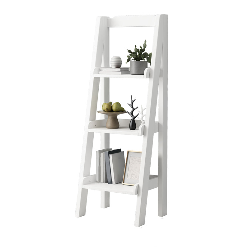 Contemporary Shelves Included Bookshelf Wooden Ladder Bookcase