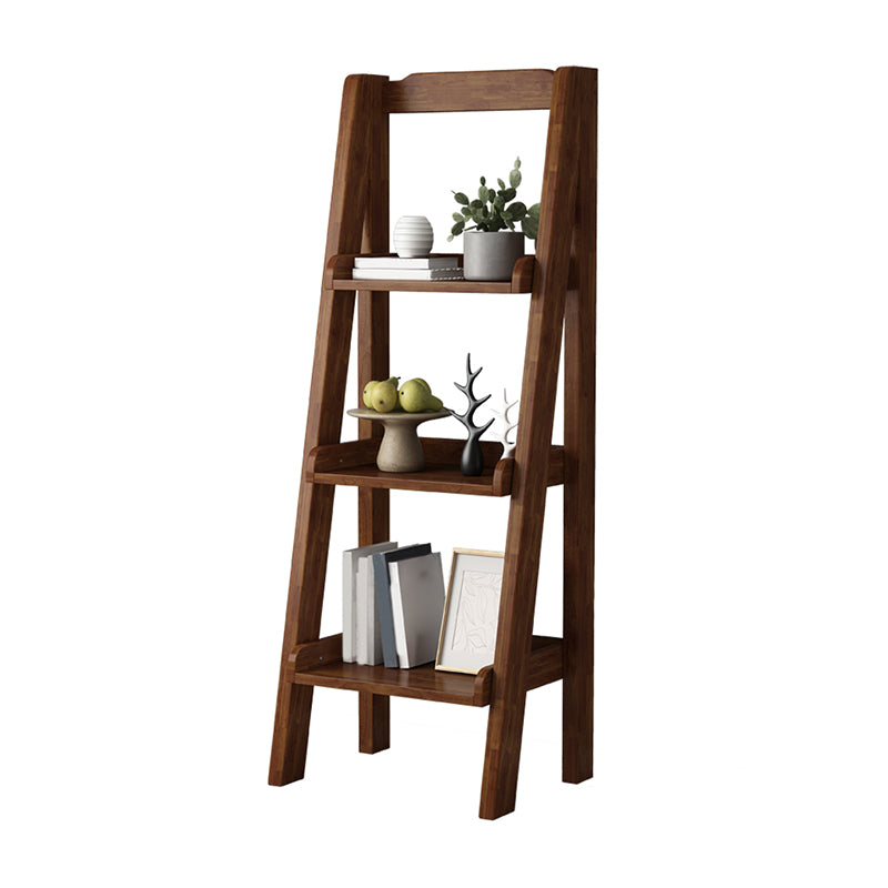Contemporary Shelves Included Bookshelf Wooden Ladder Bookcase