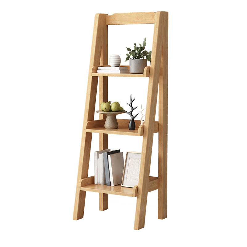 Contemporary Shelves Included Bookshelf Wooden Ladder Bookcase