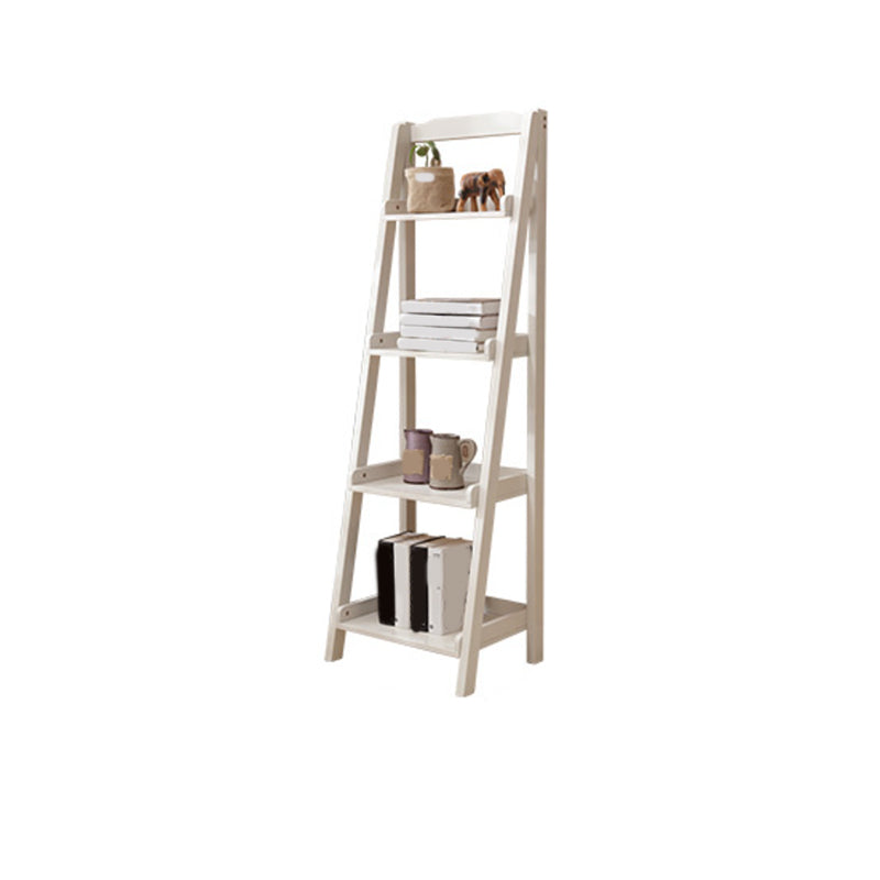 Contemporary Shelves Included Bookshelf Wooden Ladder Bookcase