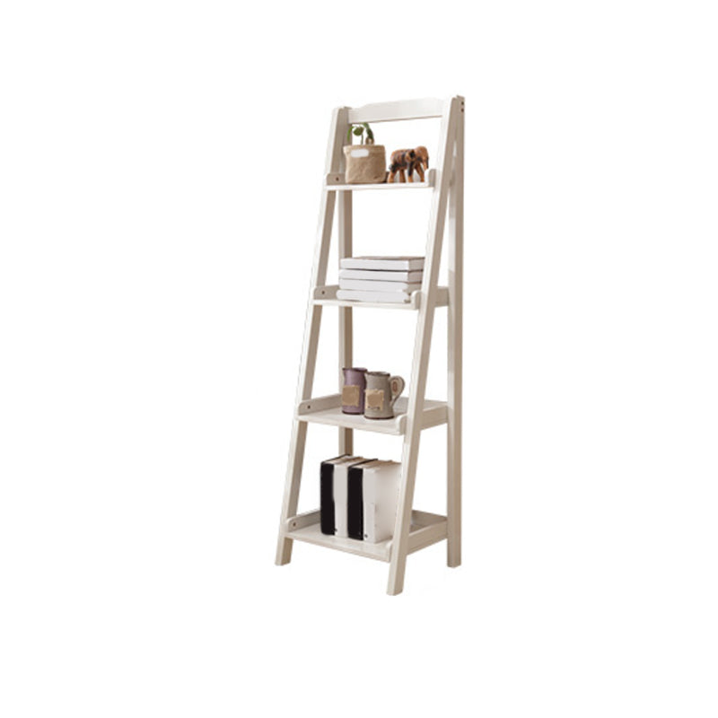 Contemporary Shelves Included Bookshelf Wooden Ladder Bookcase
