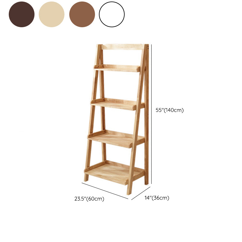 Contemporary Shelves Included Bookshelf Wooden Ladder Bookcase