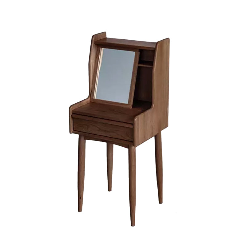 Scandinavian Makeup Vanity Mirrored Solid Wood Makeup Dressing Table