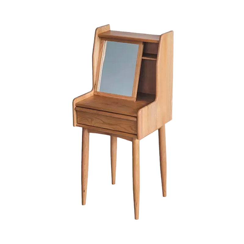 Scandinavian Makeup Vanity Mirrored Solid Wood Makeup Dressing Table