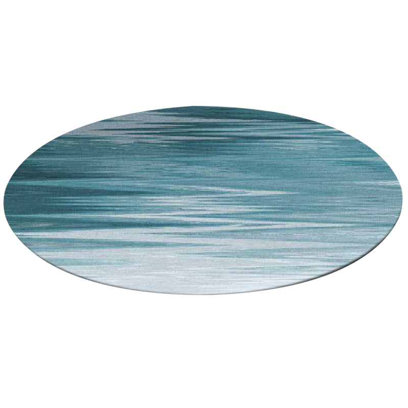 Round Contemporary Rug Living Room Abstract Pattern Carpet Stain Resistant Indoor Rug