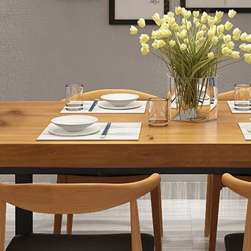 Solid Wood Industrial Dining Table Set 1/2/5 Pieces Metal Dinette Set for Kitchen