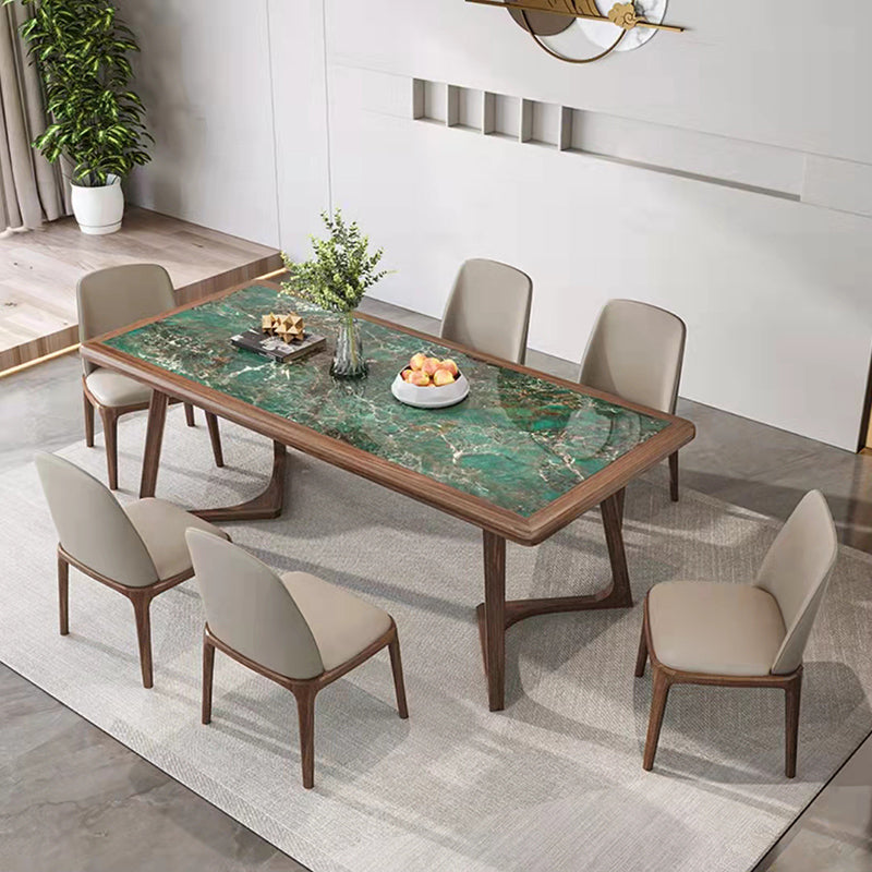 Rectangular Modern Dining Table Set 1/4/7 Pcs Dinette Set with Solid Wood Frame