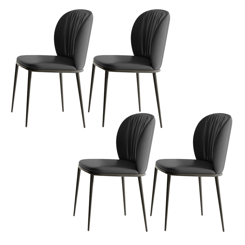 Glam Black Dining Table Set 1/4/5/7 Pcs Dinette Set with Leather Chairs