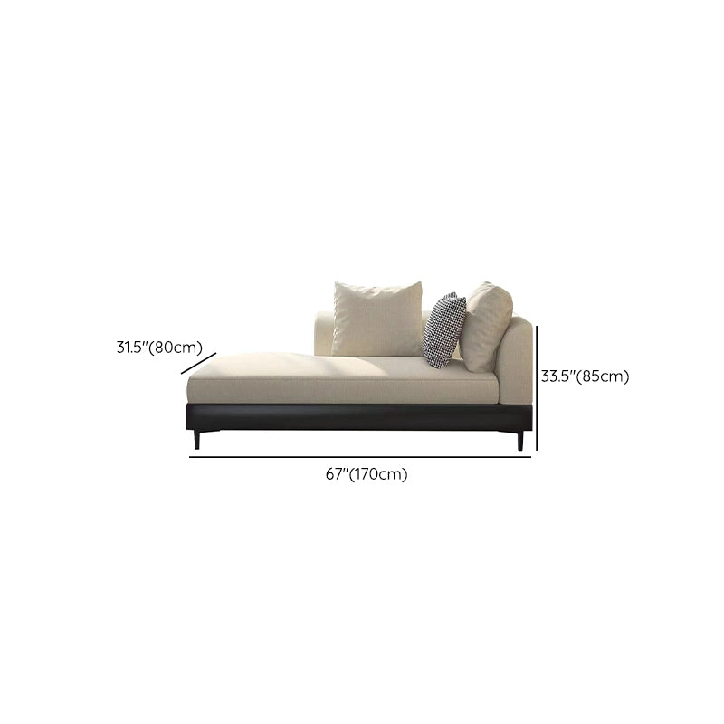 Modern Style Living Room Chaise Square Arms Upholstered Chaise Lounge