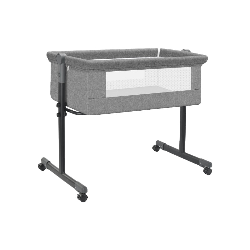 Modern Gliding Crib Cradle Metal Bedside Bassinet With Storage Basket