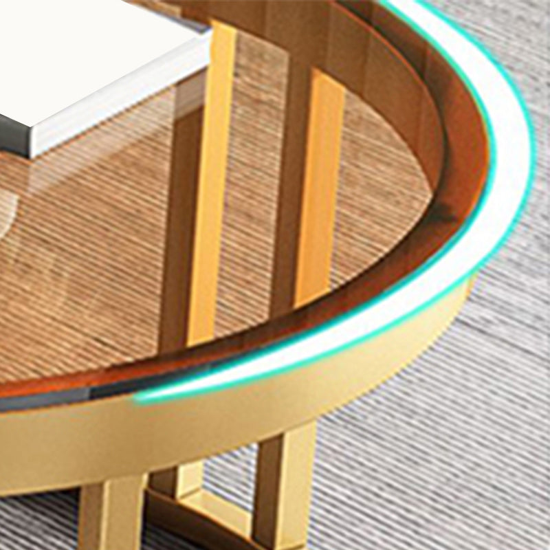 Slate Coffee Table Round 2 Nesting Coffee Table Set with 2 Drawers