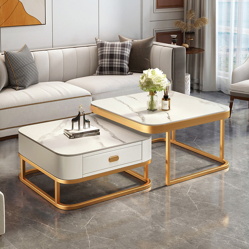Slate Coffee Table Square 2 Nesting Coffee Table Set for Living Room