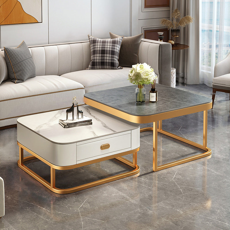Slate Coffee Table Square 2 Nesting Coffee Table Set for Living Room