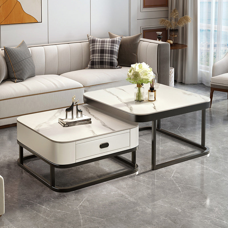 Slate Coffee Table Square 2 Nesting Coffee Table Set for Living Room