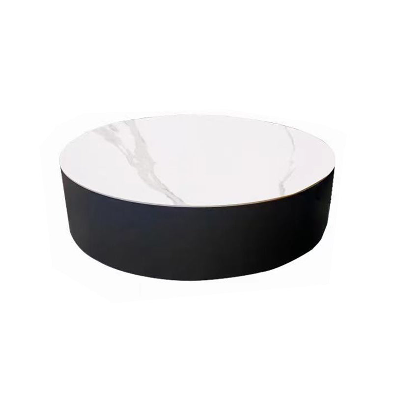 Modern Slate Coffee Table Round Bunching Coffee Table Set with Drawer