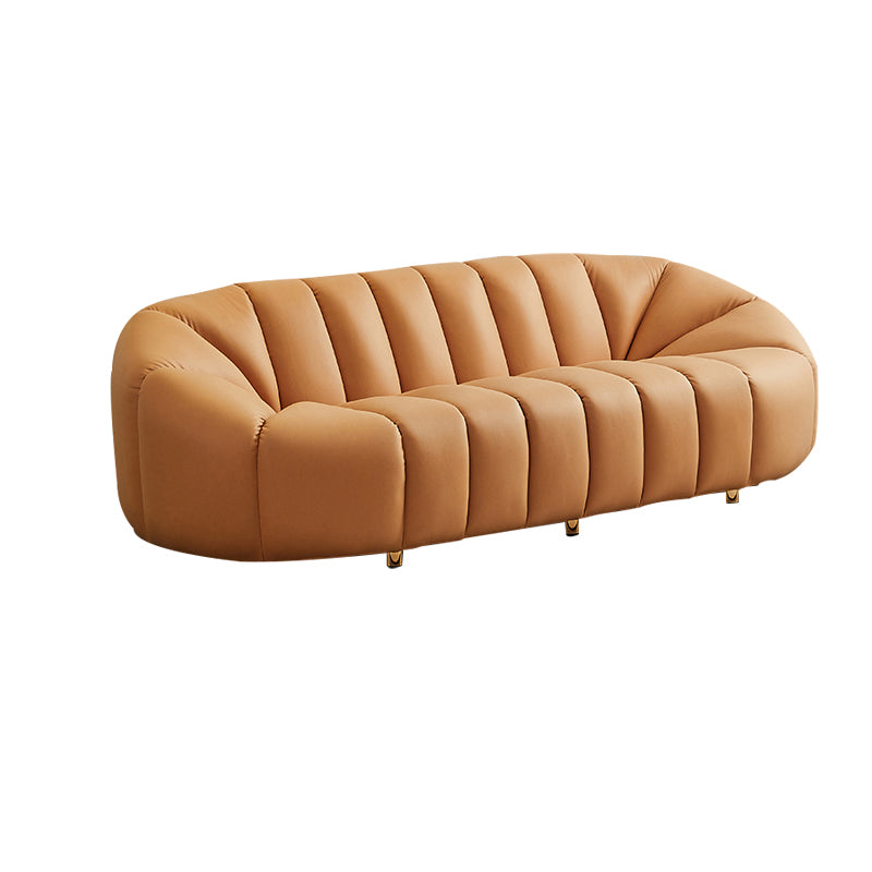 Scandinavian Biscuit Back Sofa 3-Seater Sloped Arm Settee - 82.7" Wide