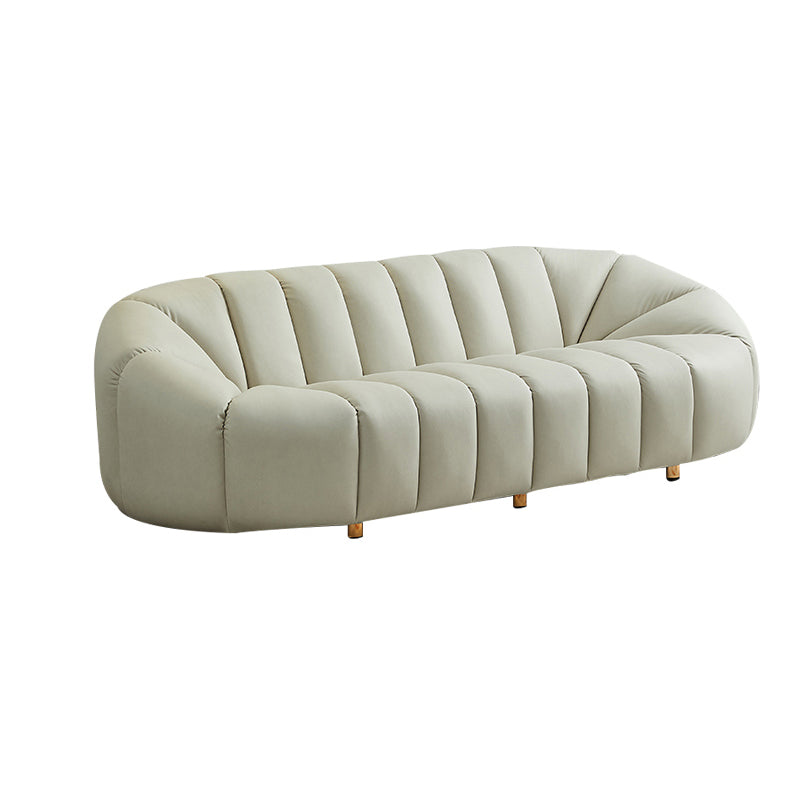 Scandinavian Biscuit Back Sofa 3-Seater Sloped Arm Settee - 82.7" Wide