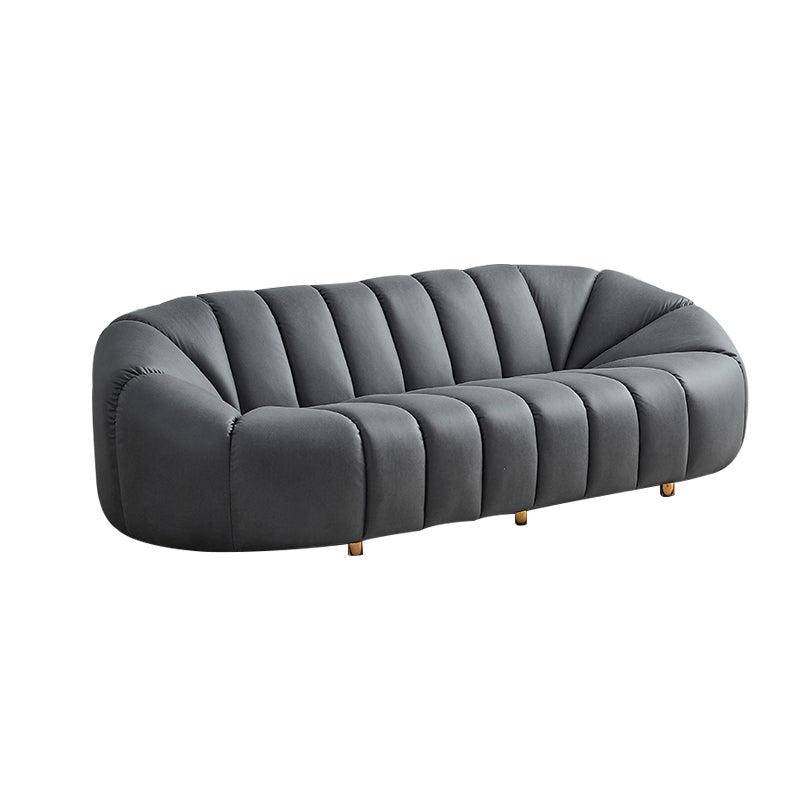 Scandinavian Biscuit Back Sofa 3-Seater Sloped Arm Settee - 82.7" Wide