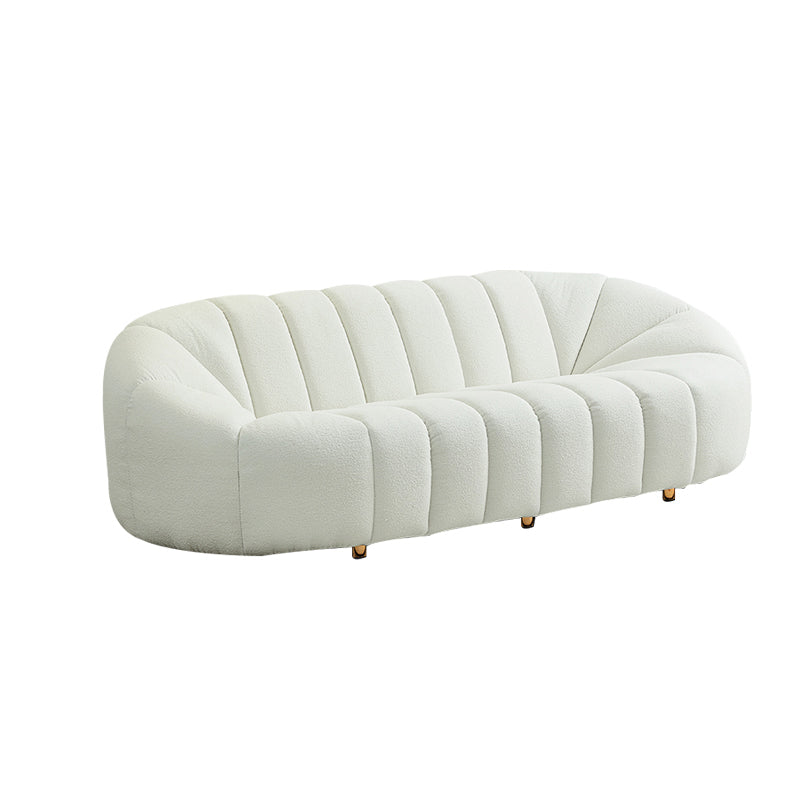 Scandinavian Biscuit Back Sofa 3-Seater Sloped Arm Settee - 82.7" Wide