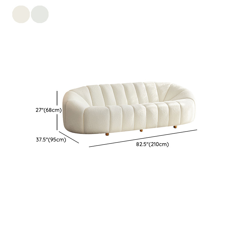 Scandinavian Biscuit Back Sofa 3-Seater Sloped Arm Settee - 82.7" Wide
